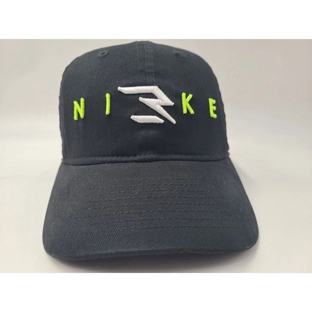 Youth Nike 3Brand Dual Logo Adjustable Hat Cap Cotton Swoosh Logo Boy Girl Black